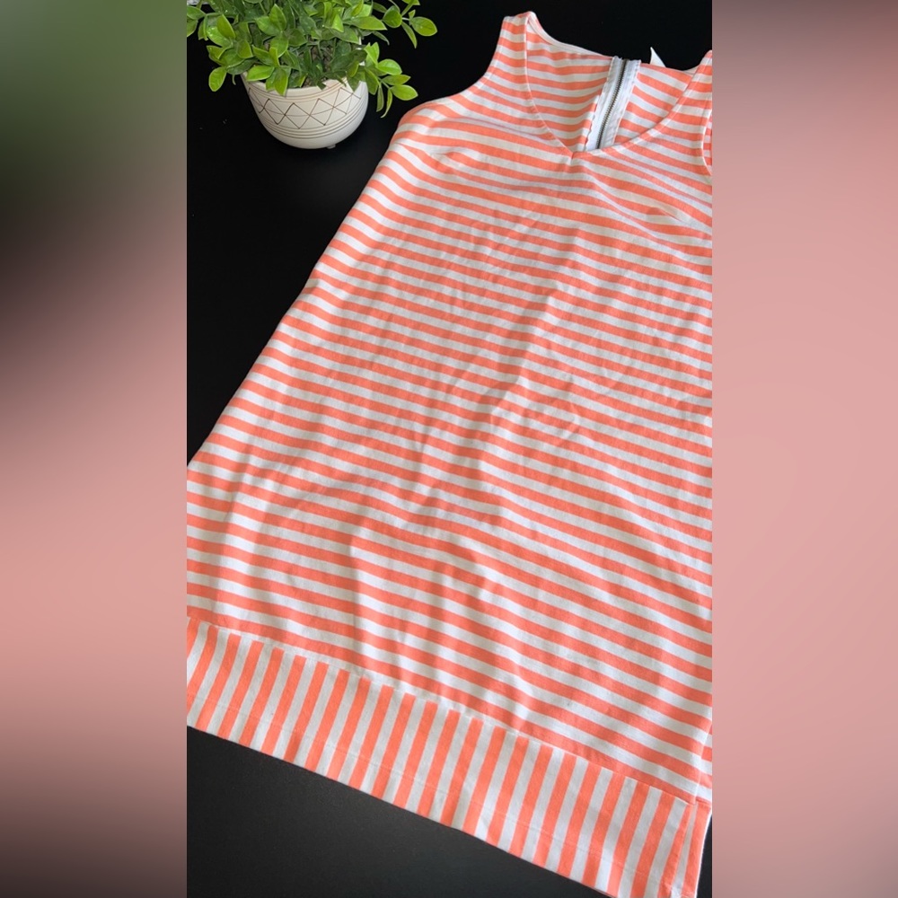 Old Navy Coral & White Striped V neck Dress Size XS EUC